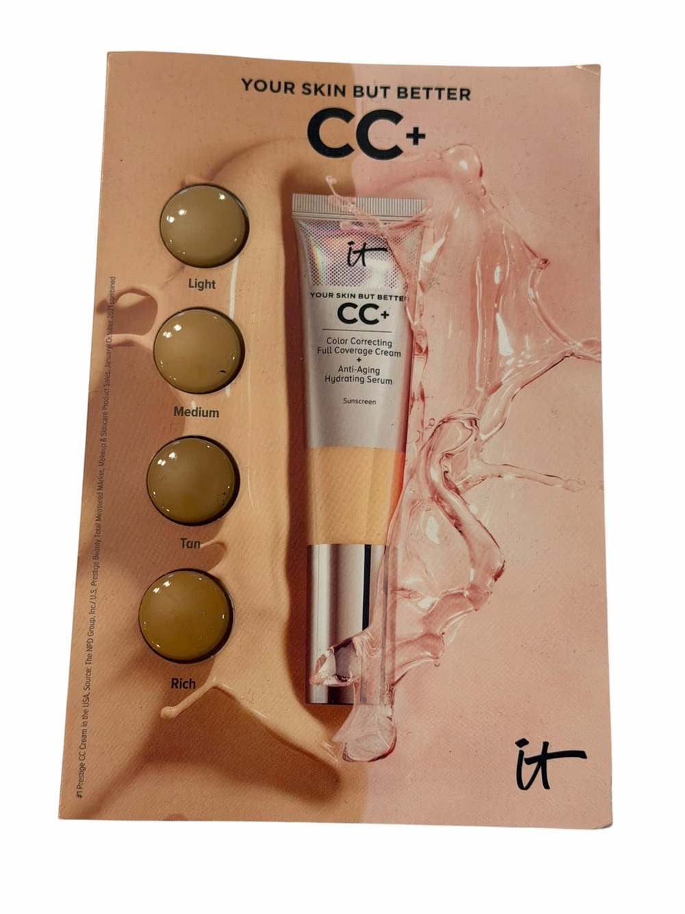 IT Your Skin But Better CC + Full Coverage Foundation Sample Card Travel